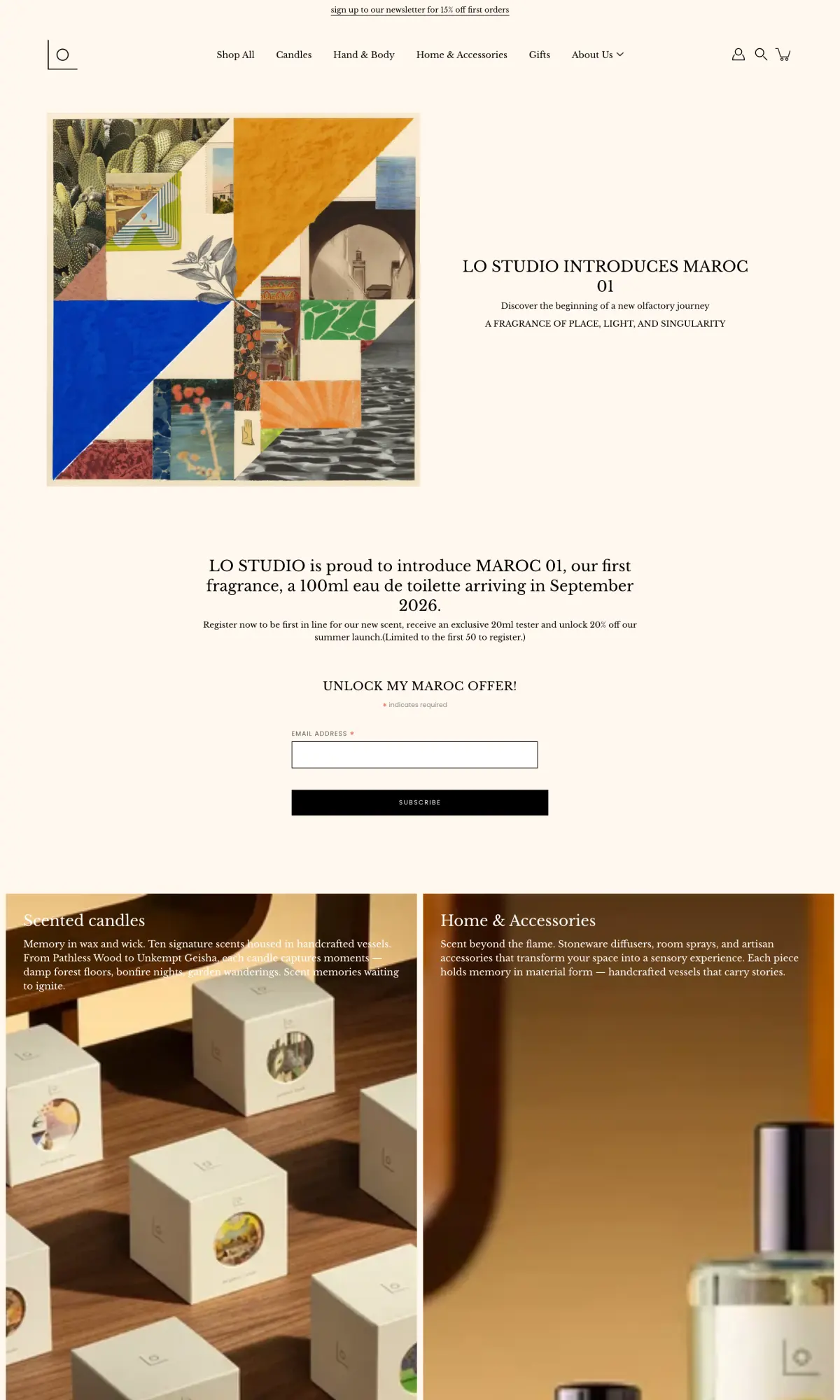 The Maroc 01 pre-registration page on lo.studio